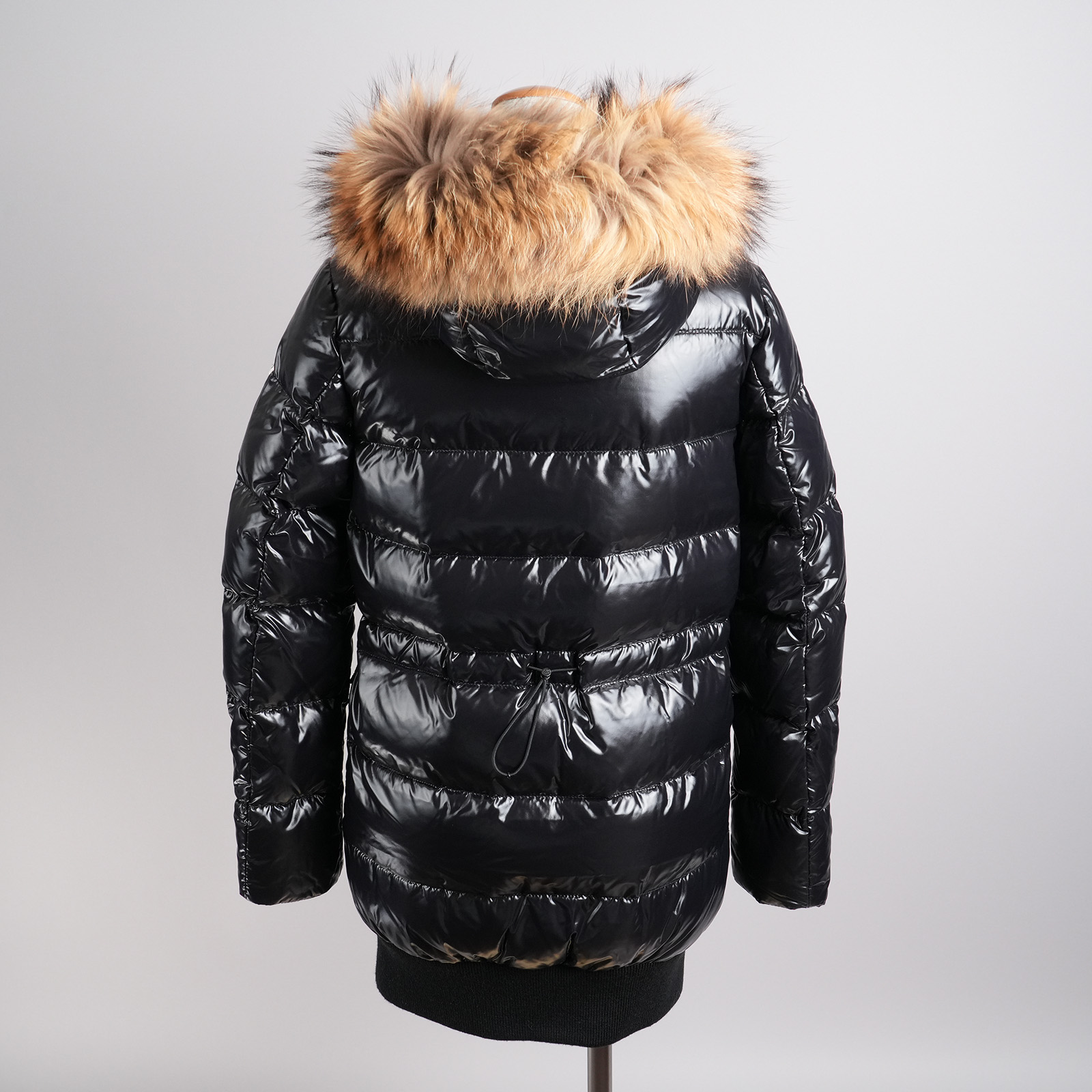 モンクレール（MONCLER）LOIRE ファー付きダウンコート レディース サイズ00 ブラック｜背面全体