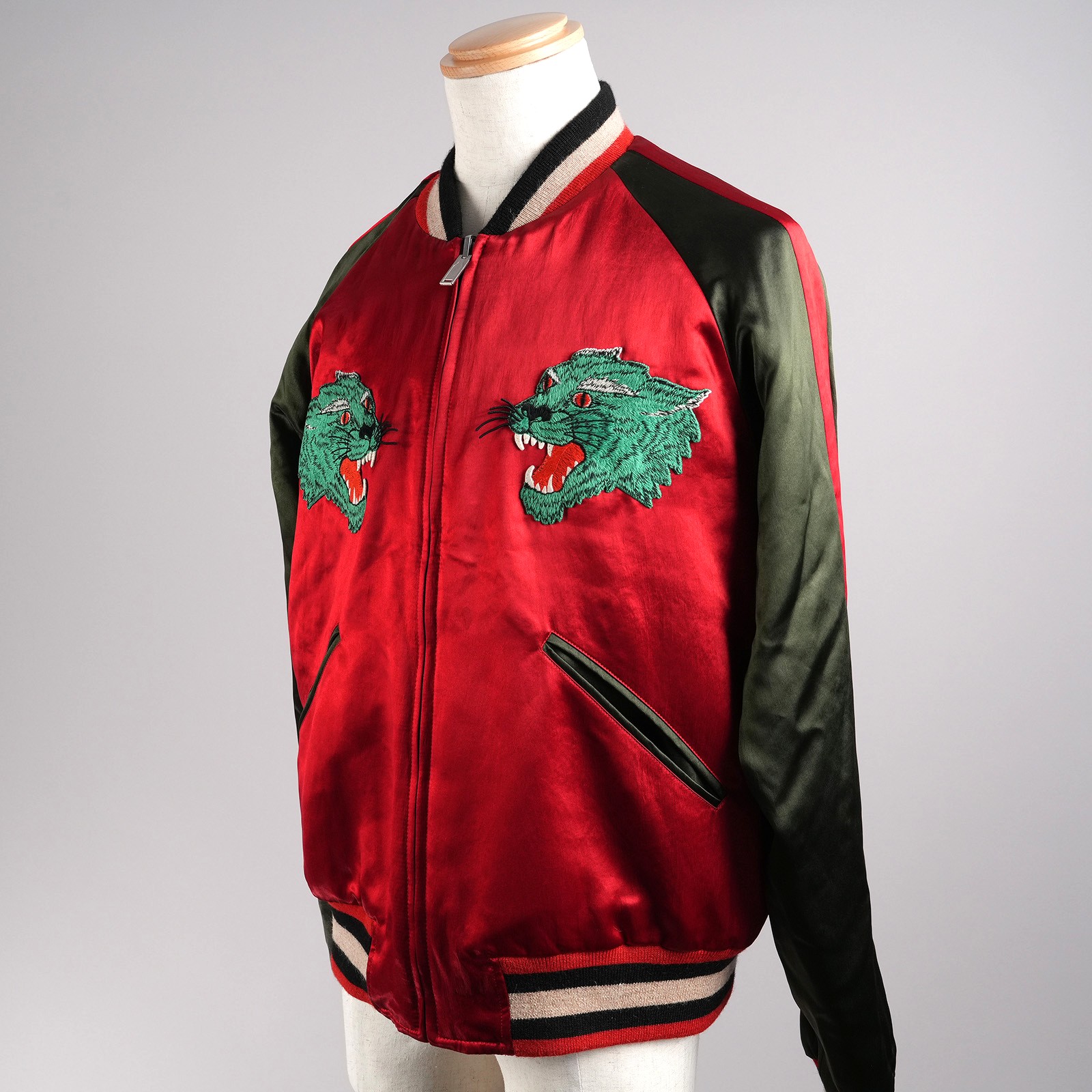 【リバーシブル赤紺】GUCCI ブルゾン ジャケット【LLサイズ50】 Gucci Blue/Red GG Reversible Bomber Jacket - size 50
