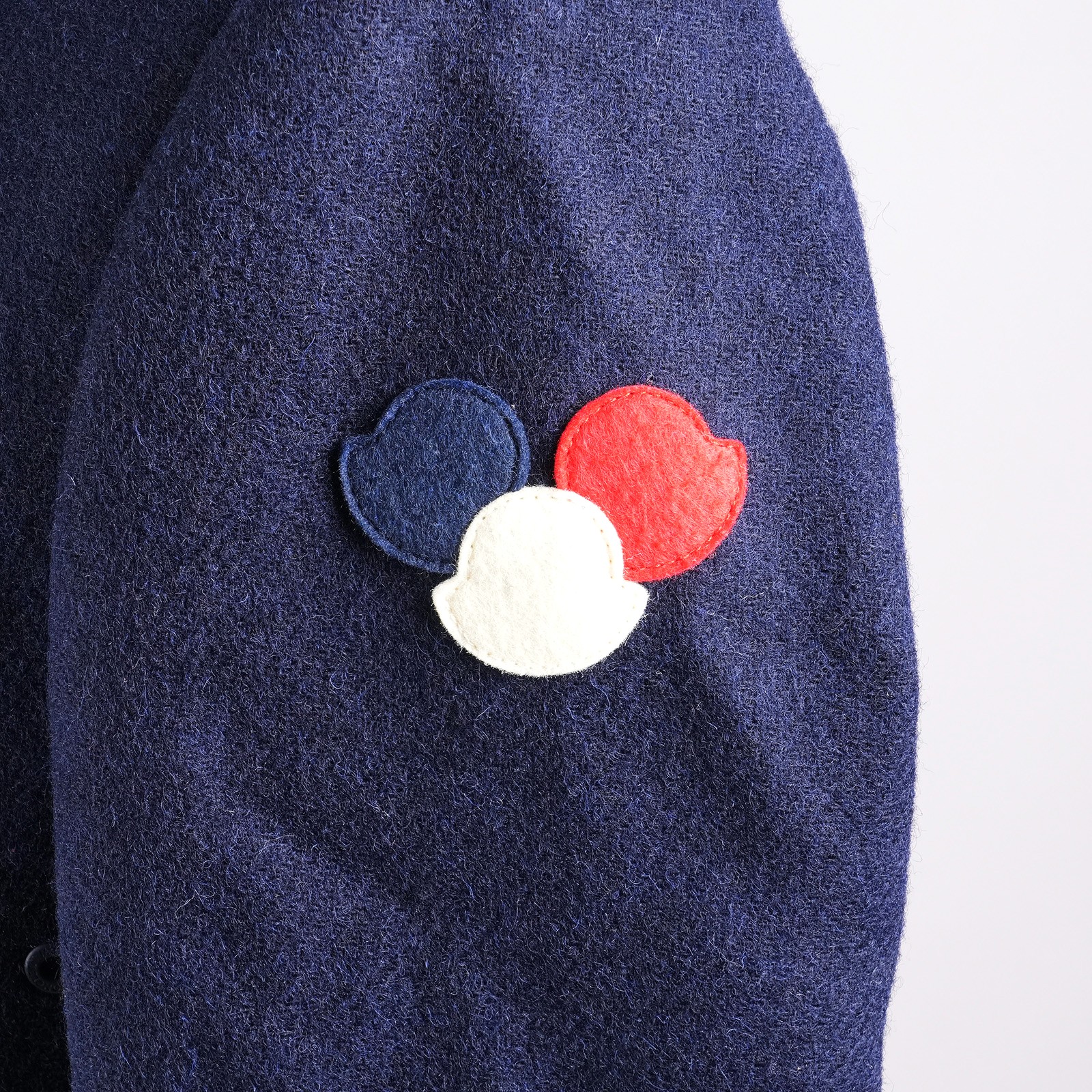 モンクレール（MONCLER）SAUGE ダウンジャケット ネイビー メンズ サイズ0｜左袖トリコロールモチーフ