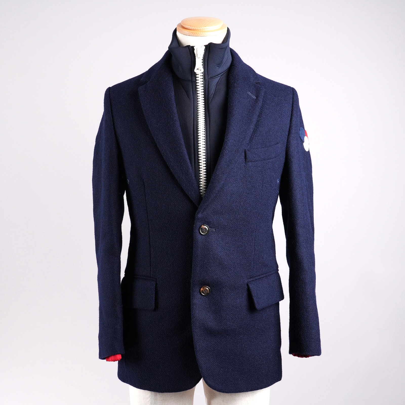 モンクレール（MONCLER）SAUGE ダウンジャケット ネイビー メンズ サイズ0｜正面全体