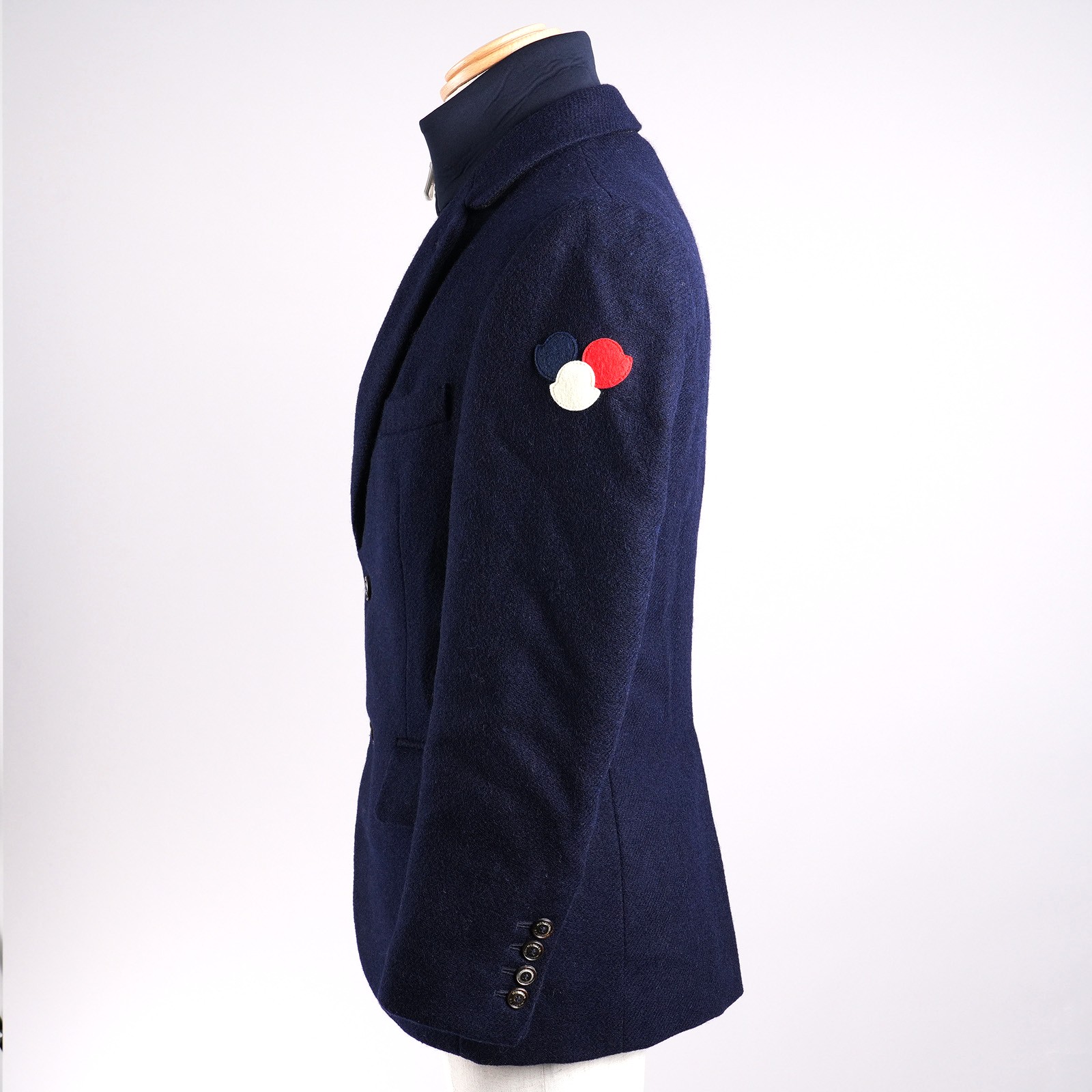 モンクレール（MONCLER）SAUGE ダウンジャケット ネイビー メンズ サイズ0｜左側面